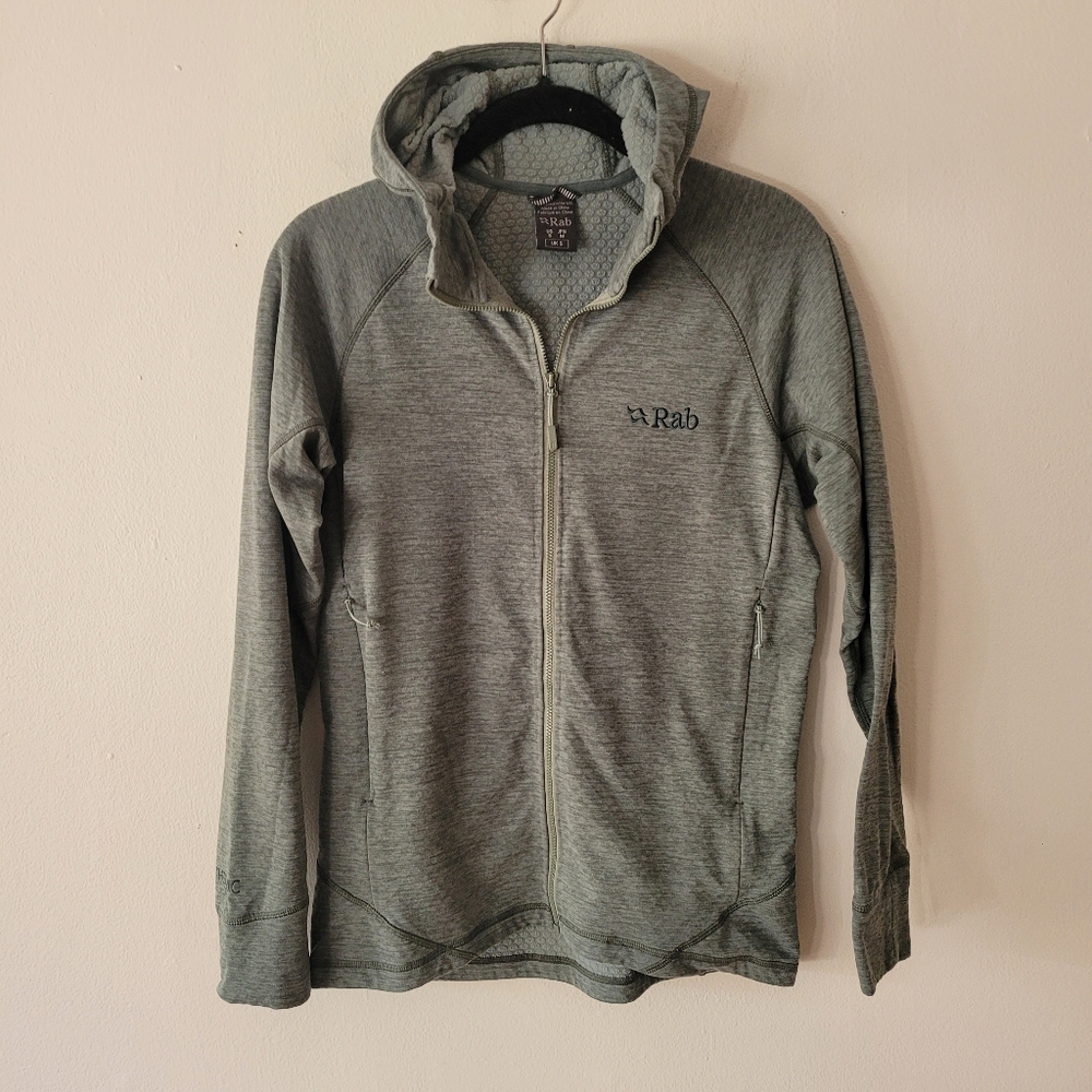 Rab Men's Gray Full-Zip Hooded Jacket